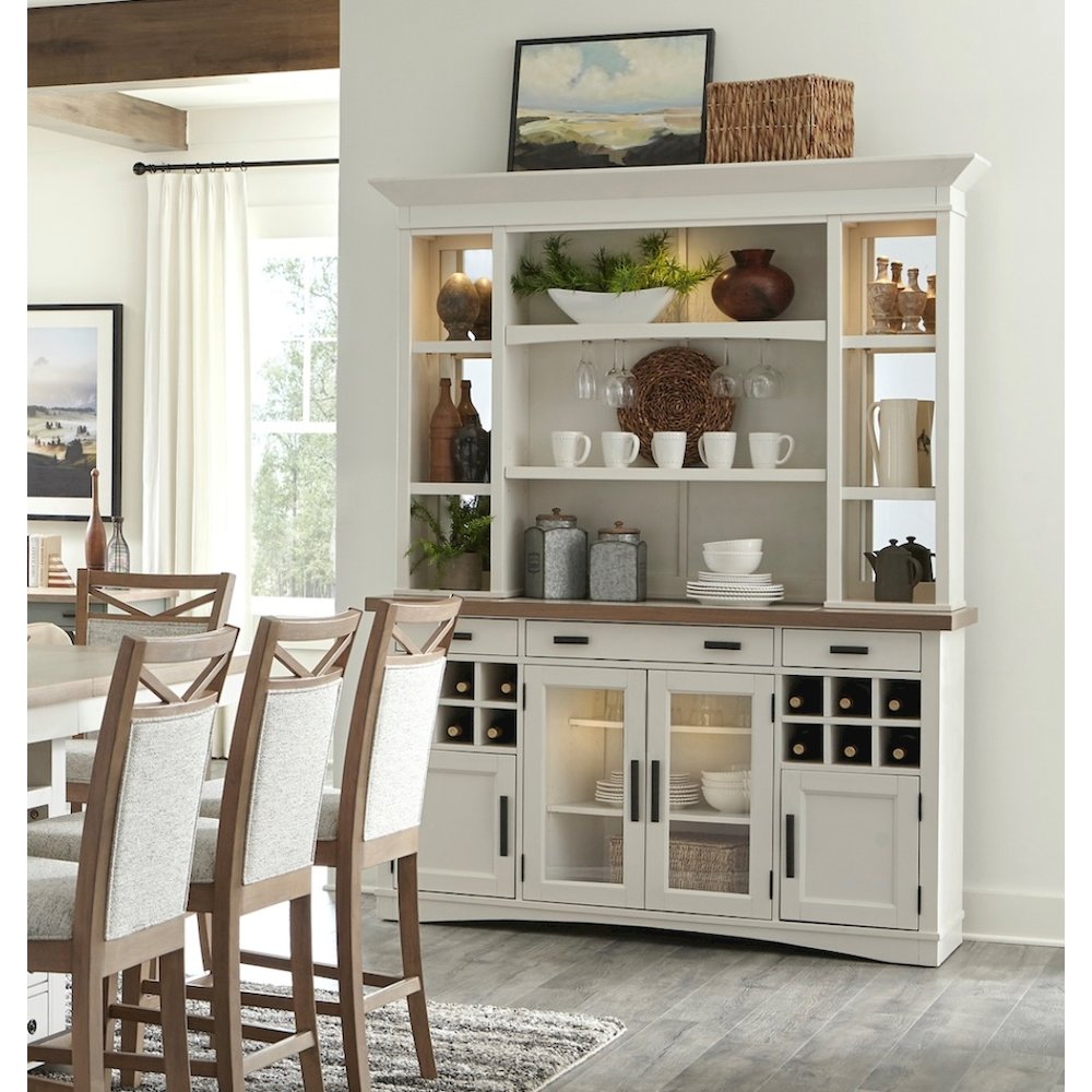 Modern Dining 69 In. Buffet and Hutch with Quartz Insert. Picture 7