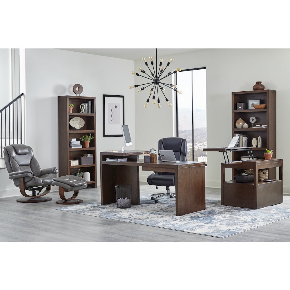 Monarch - Ice Manual Reclining Swivel Chair and Ottoman. Picture 9