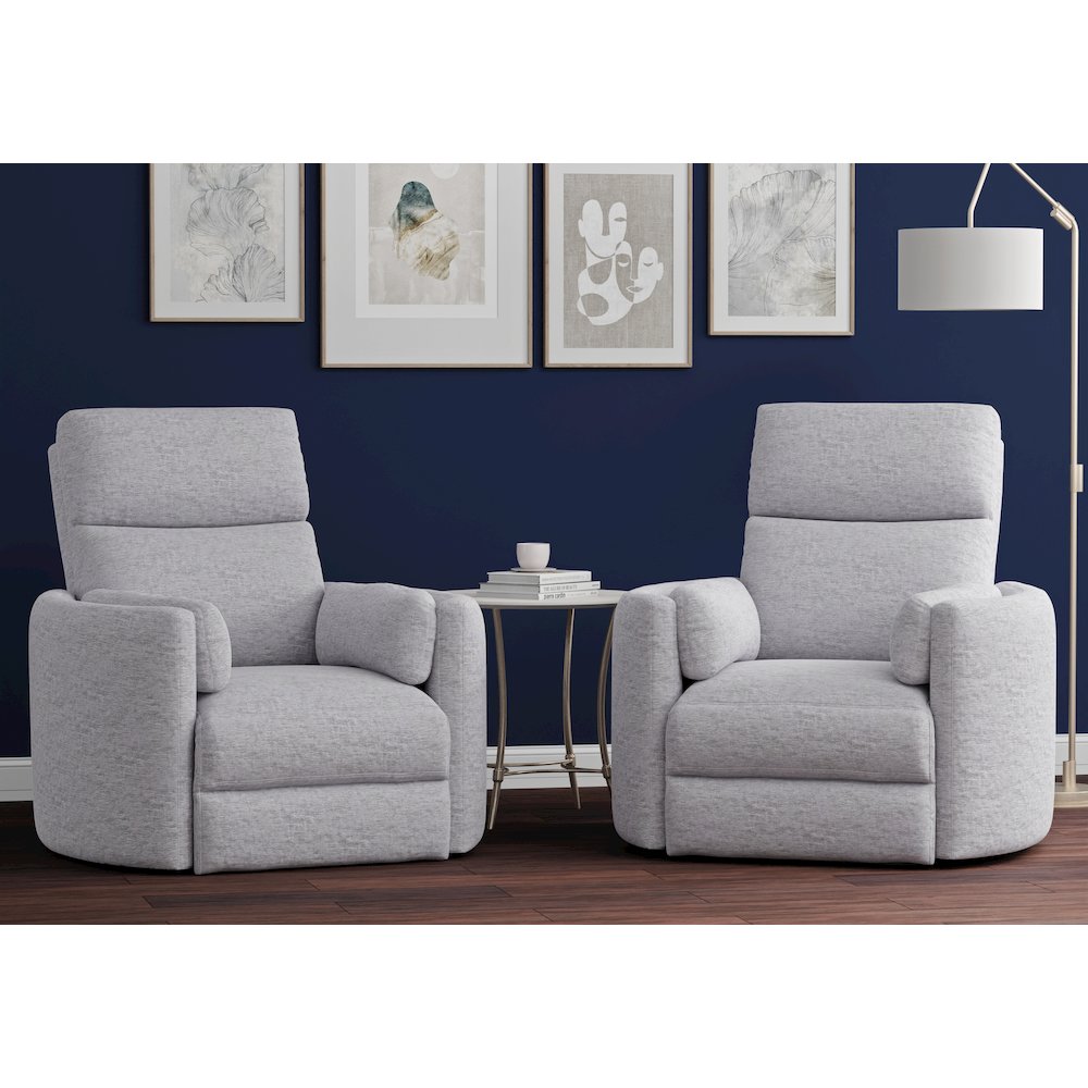 Radius - Mineral Power Swivel Glider Recliner Two Pack. Picture 6