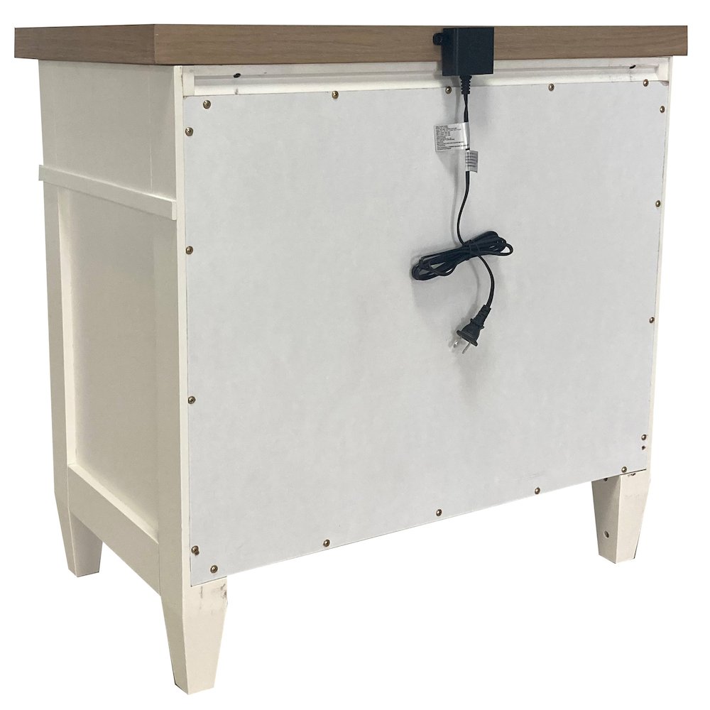 Modern Bedroom 3 Drawer Nightstand with Charging Station. Picture 4