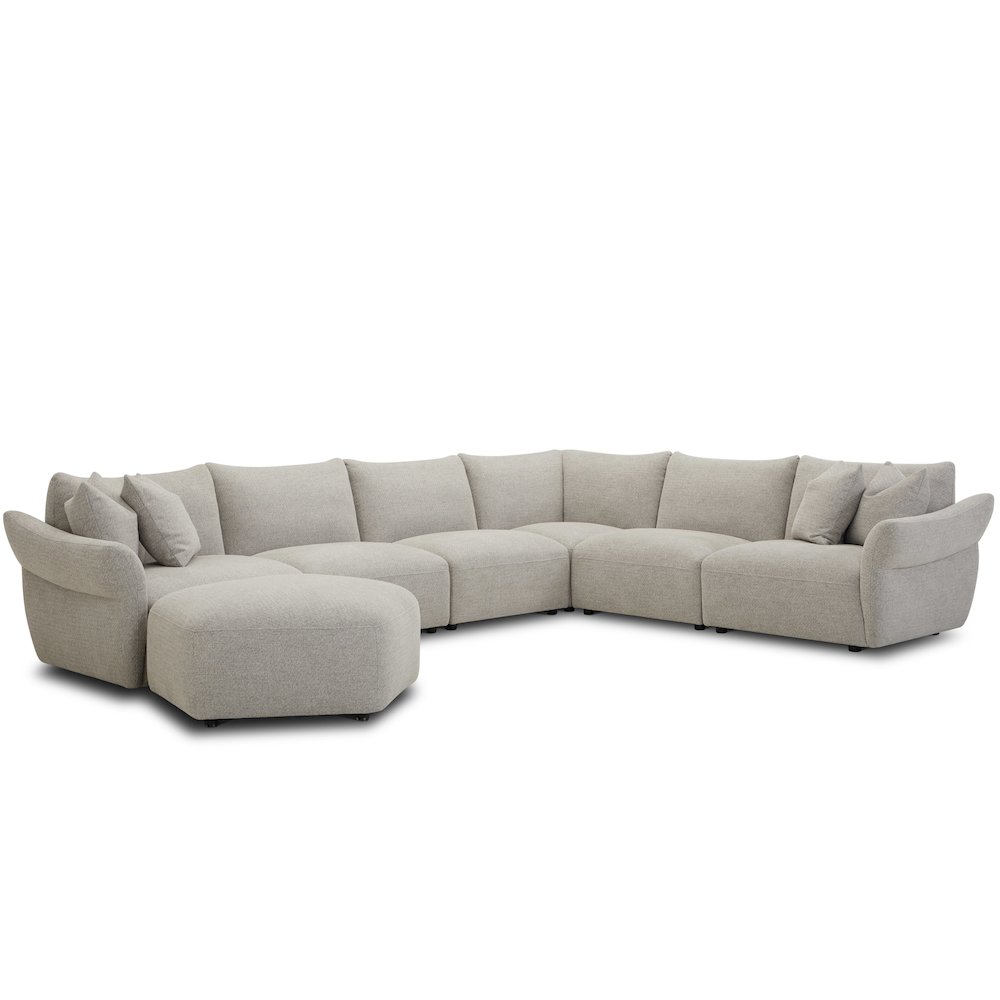 Playful - Canes Cobblestone Ottoman with Casters. Picture 4