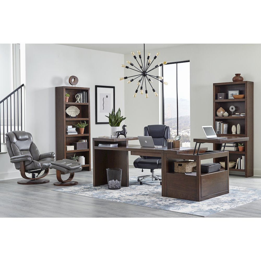Monarch - Ice Manual Reclining Swivel Chair and Ottoman. Picture 7