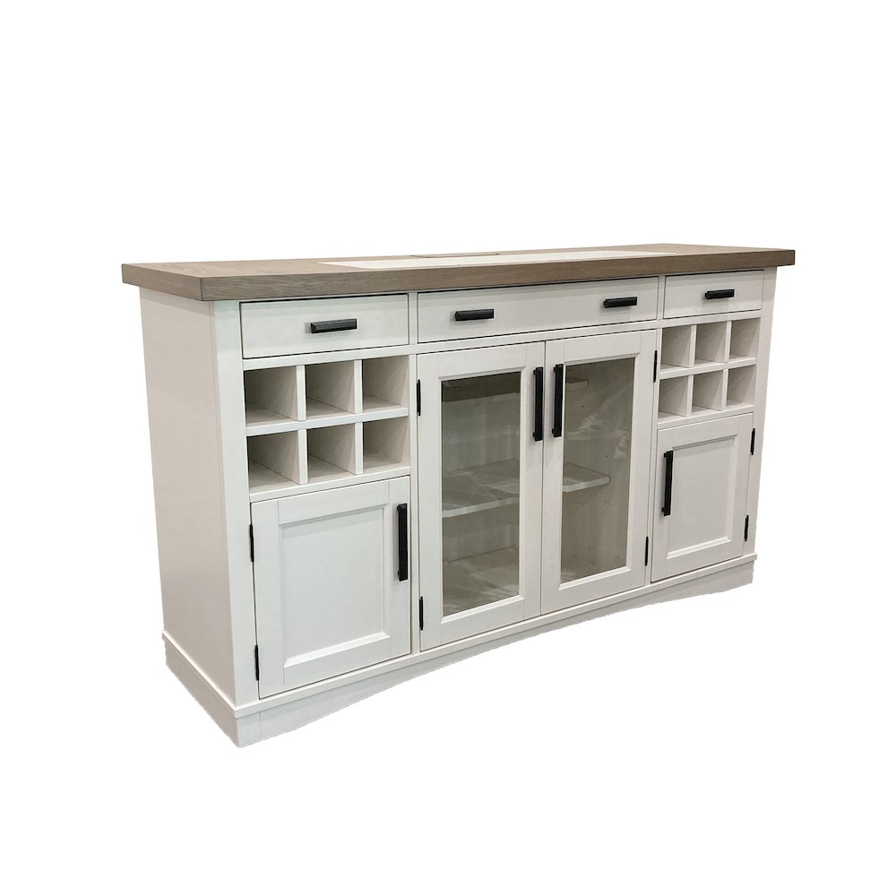 Modern Dining 66 In. X 19 In. Buffet Server with Quartz Insert. Picture 1