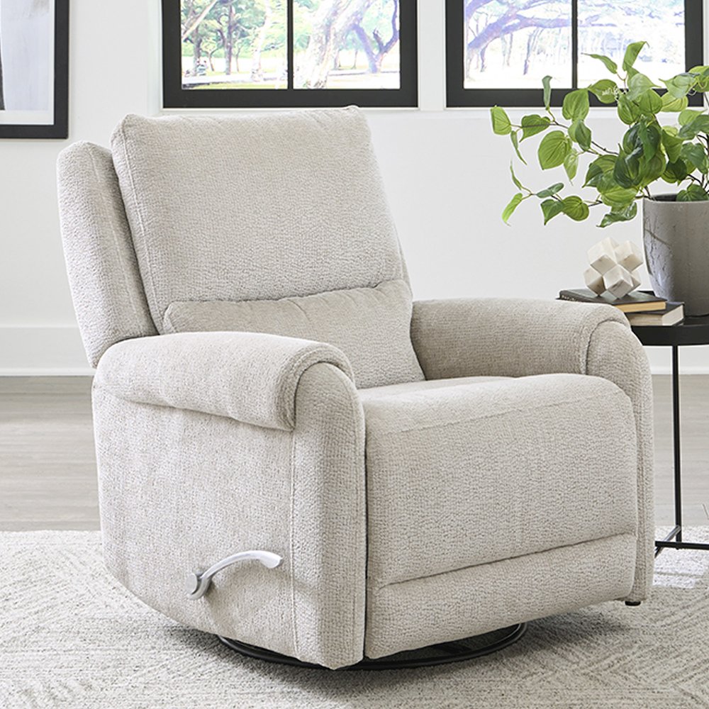 Gentry - Ecru Mist Manual Swivel Glider Recliner Two Pack. Picture 4