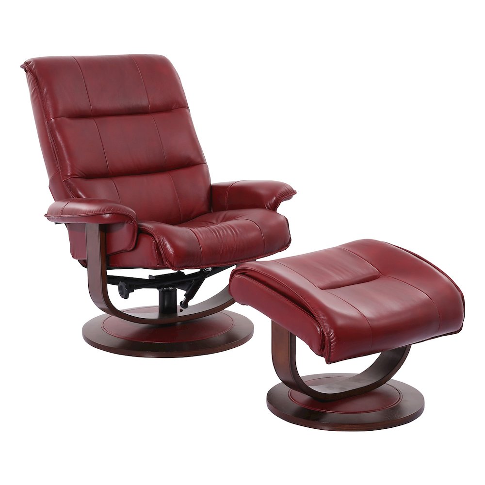 Knight - Rouge Manual Reclining Swivel Chair and Ottoman. Picture 1