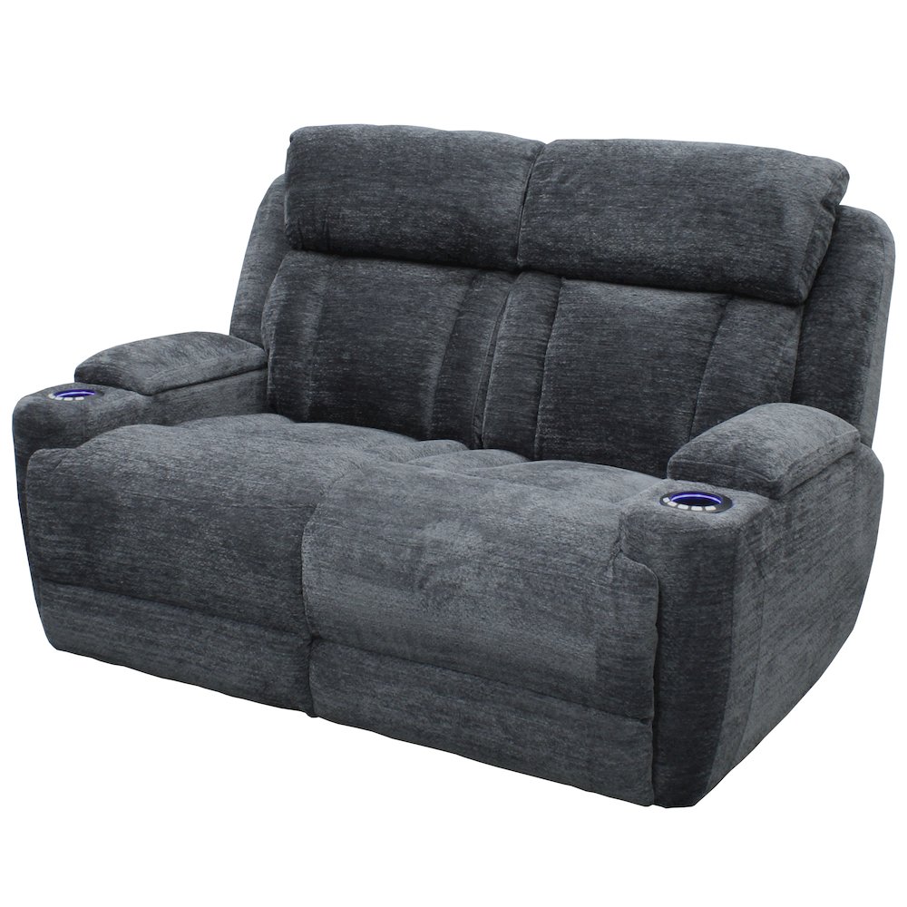 Dalton - Lucky Charcoal Power Reclining Loveseat. Picture 1