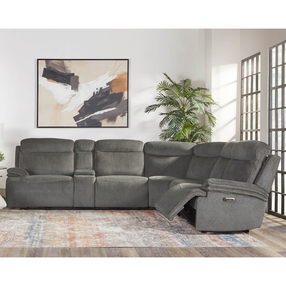Alpine - Airy Midnight 6 Piece Zero Gravity Power Reclining Sectional. Picture 15