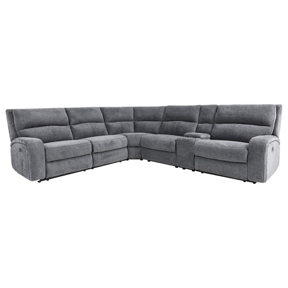 Polaris - Bizmark Grey 6 Piece Modular Power Reclining Sectional. Picture 1