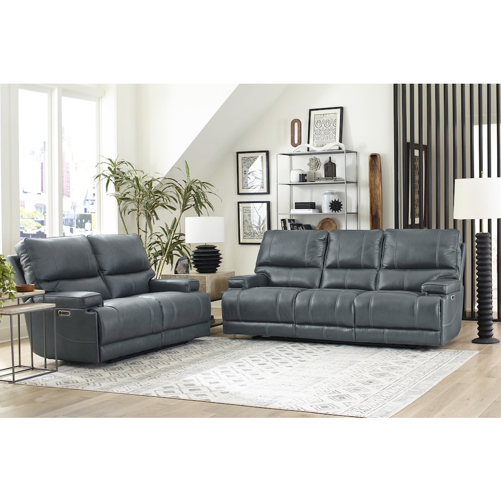 Whitman - Verona Azure - Powered By Freemotion Cordless Power Recliner Two Pack. Picture 8