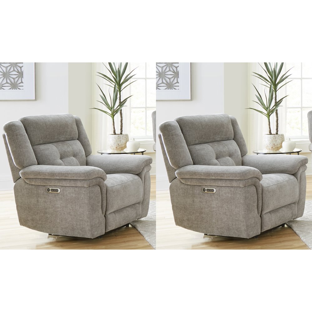 Richland - Bristol Grey Power Recliner Two Pack. Picture 4
