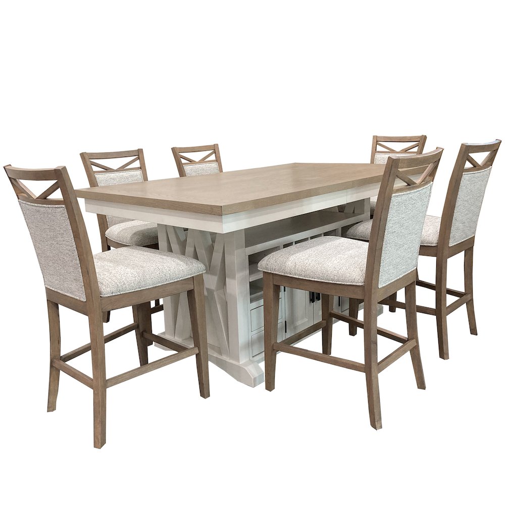 Modern Dining 72 In. Island Counter-Height Extendable Dining Table. Picture 3