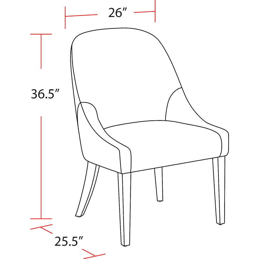 Pure Modern Dining Upholstered Armless Side Chair. Picture 6