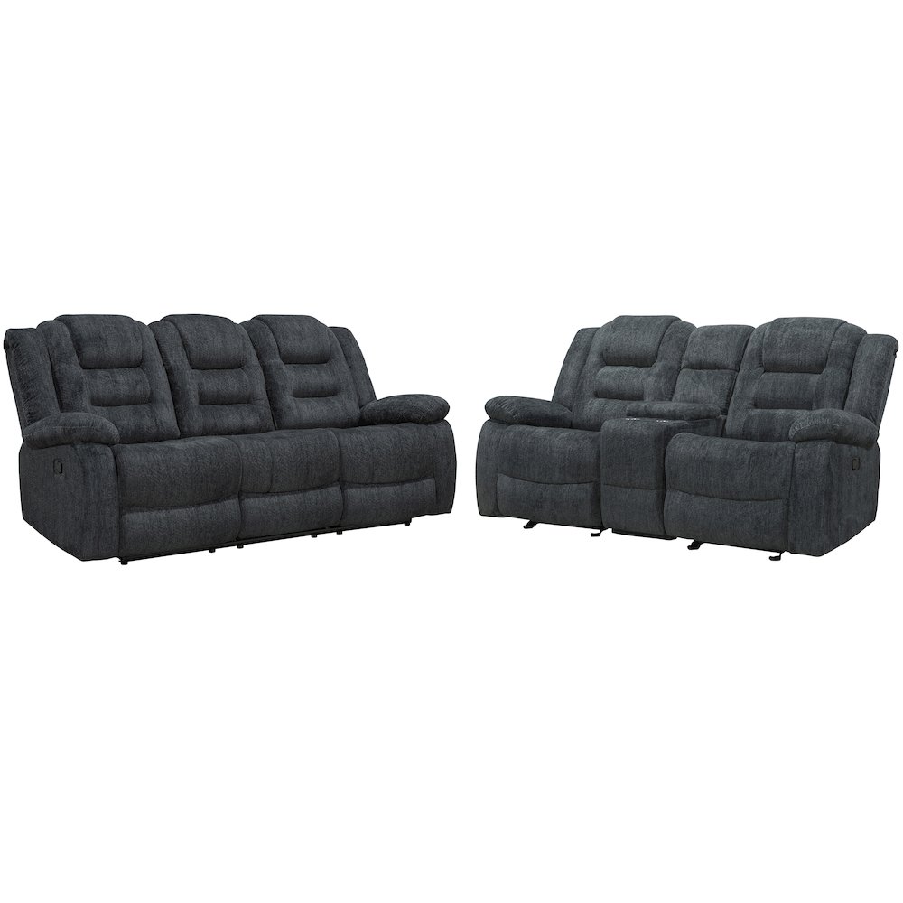 Bolton - Misty Storm Manual Glider Reclining Sofa and Loveseat. Picture 1