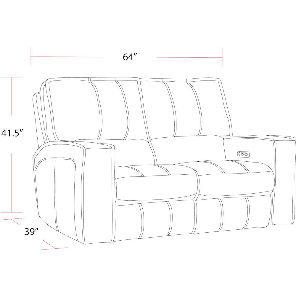 Rockford - Verona Saddle Power Reclining Loveseat. Picture 4