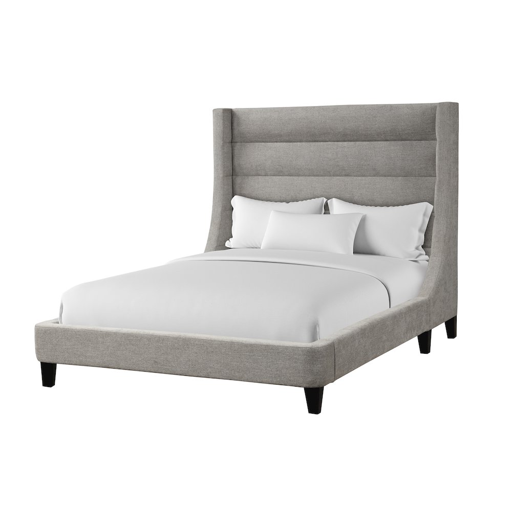 Jacob - Luxe Light Grey Queen Bed. Picture 1