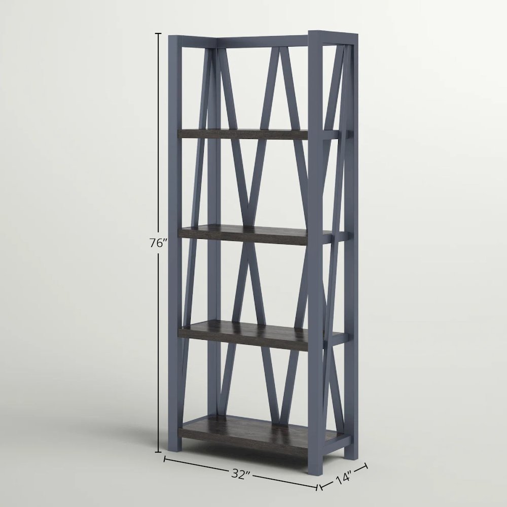 Modern - Denim Etagere Bookcase. Picture 5