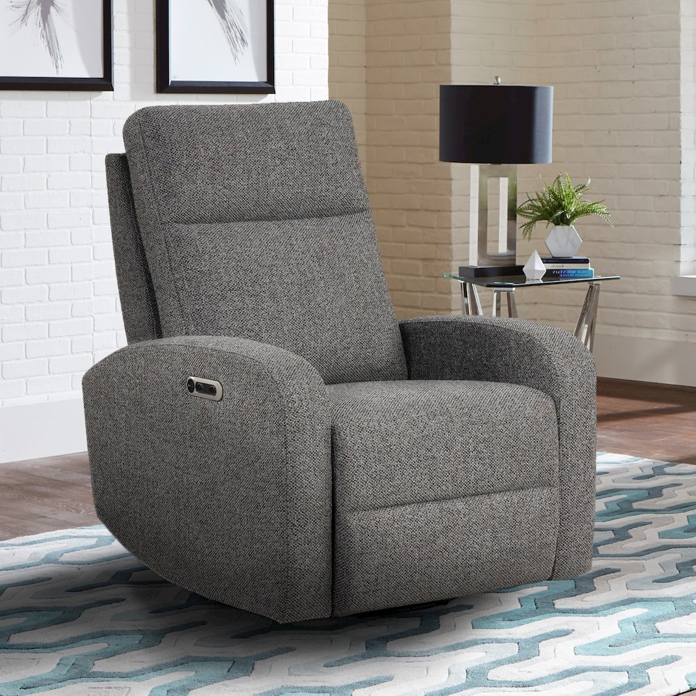 Thriller - Natural Beauty Grey Power Swivel Glider Recliner Two Pack. Picture 8