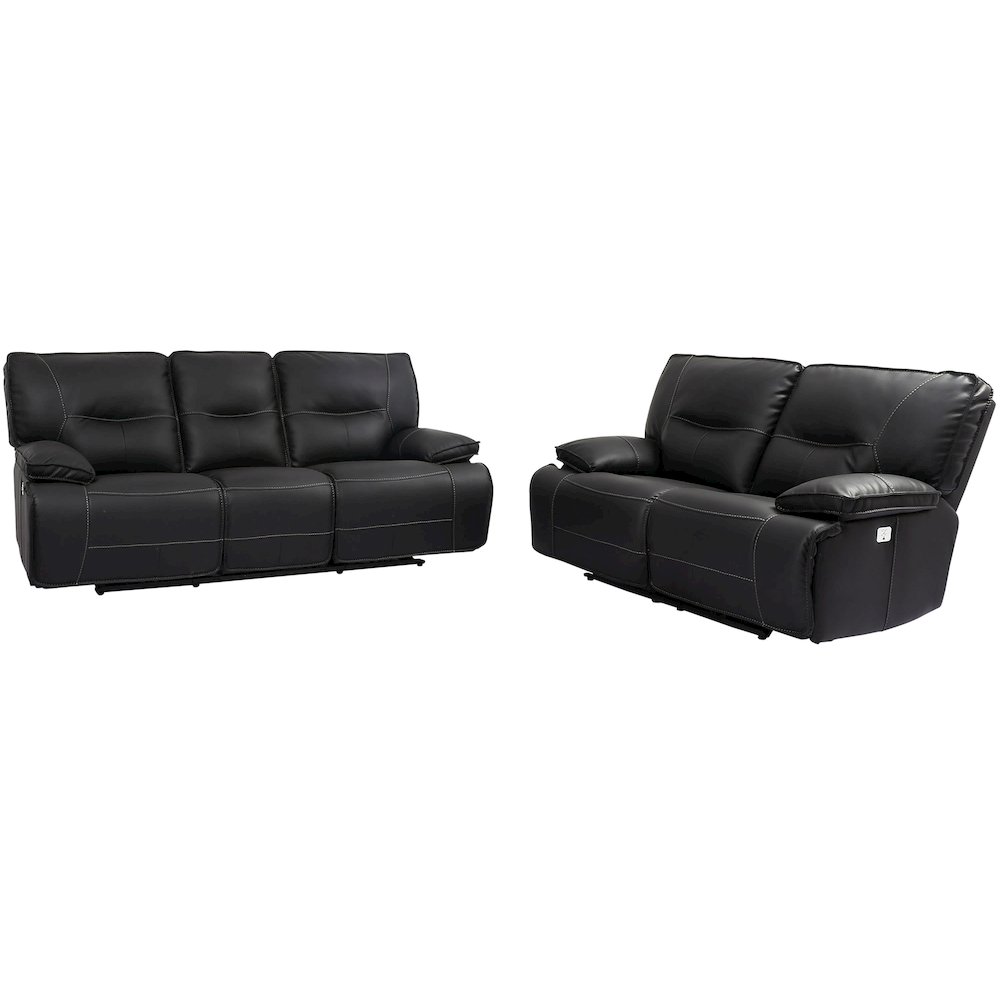 Spartacus - Black Power Reclining Sofa and Loveseat. Picture 1