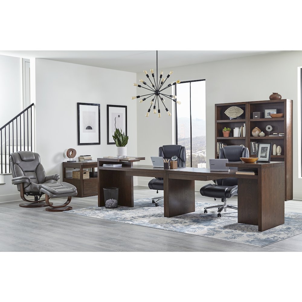 Monarch - Ice Manual Reclining Swivel Chair and Ottoman. Picture 10