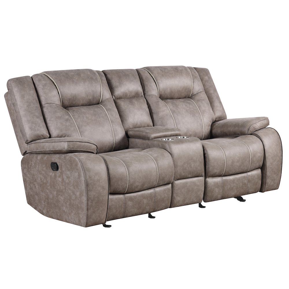 Blake - Desert Taupe Reclining Console Loveseat. Picture 1