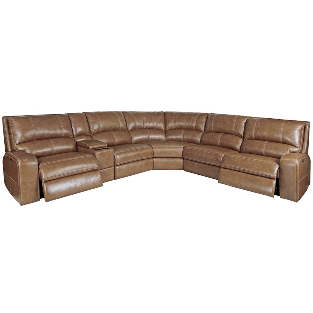 6 Piece Modular Power Reclining Sectional with Power Adjustable Headrests. Picture 1