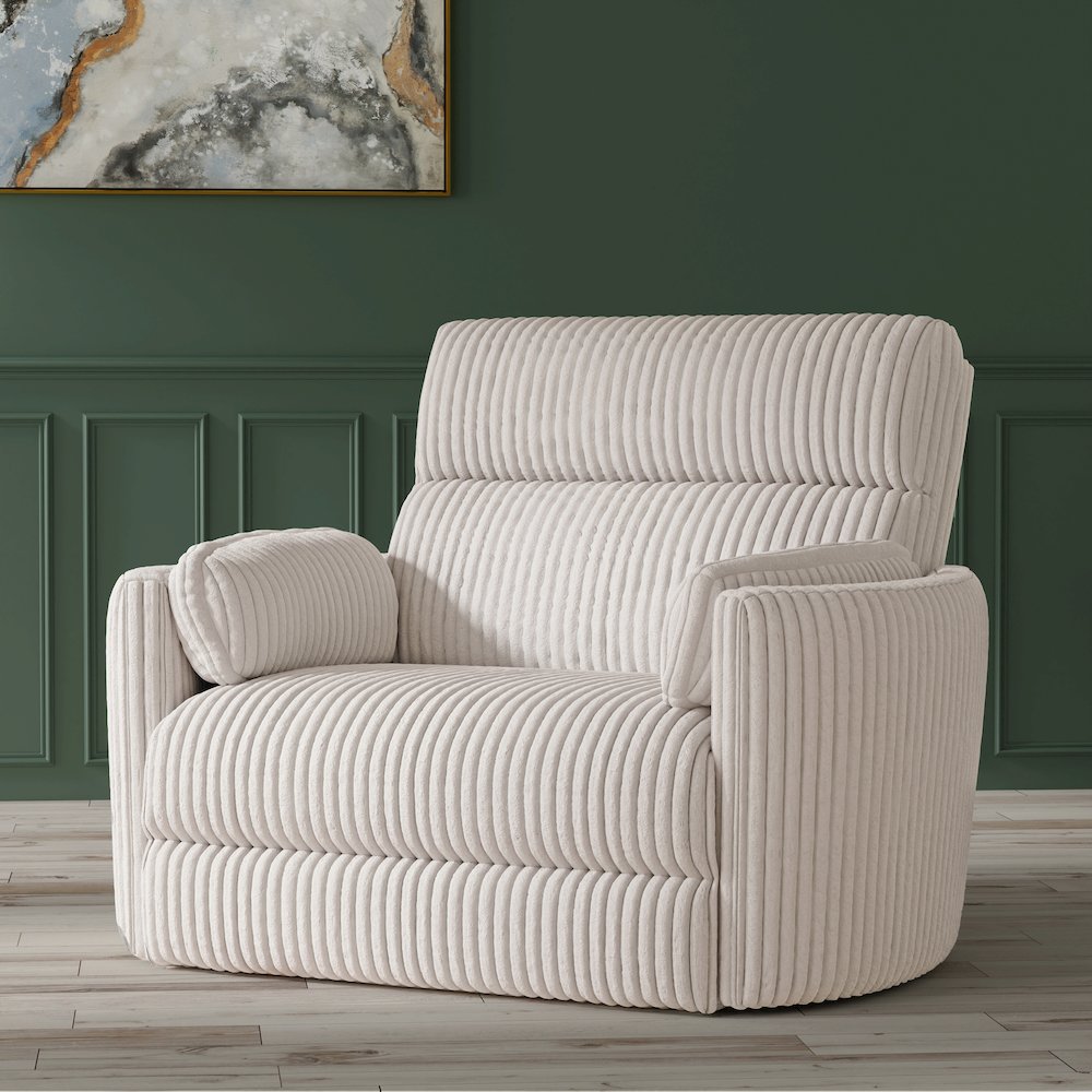 Radius Xl - Mega Ivory Extra Wide Power Glider Recliner Two Pack. Picture 7