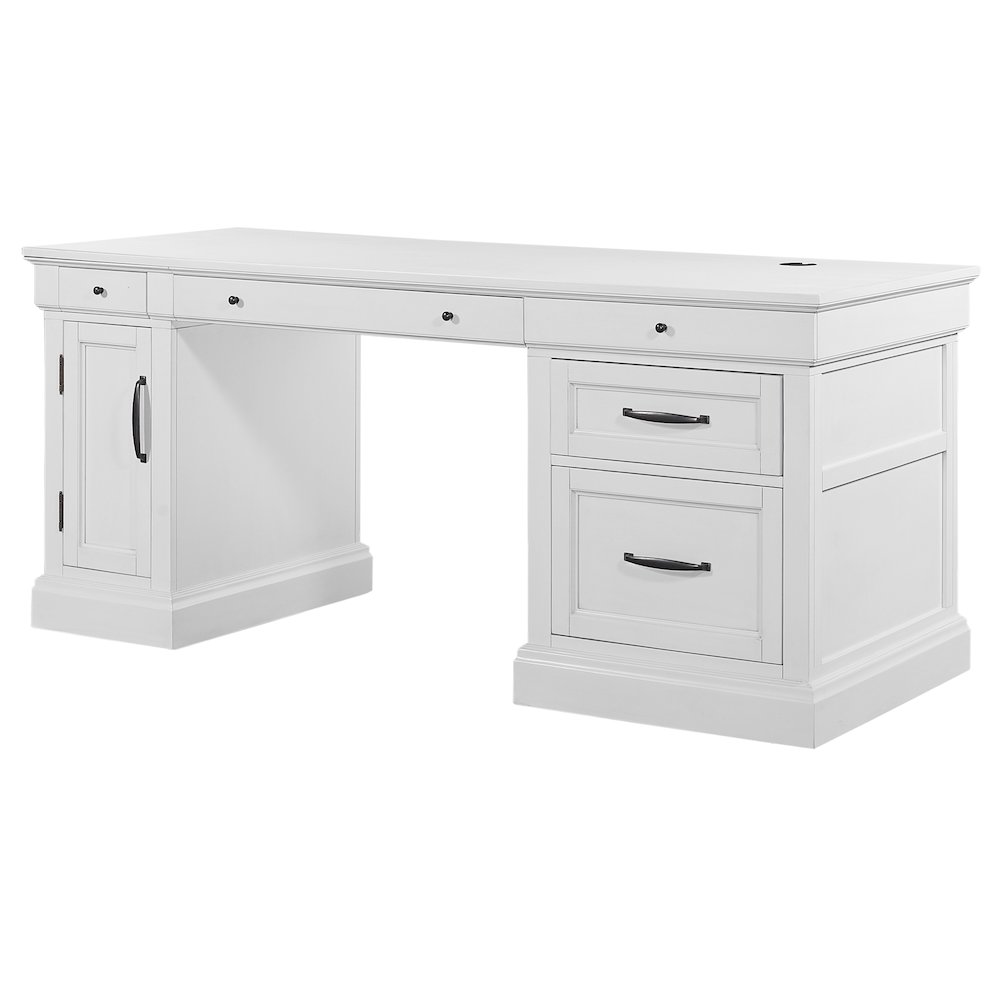 Shoreham - Effortless White Pedestal Desk. Picture 1