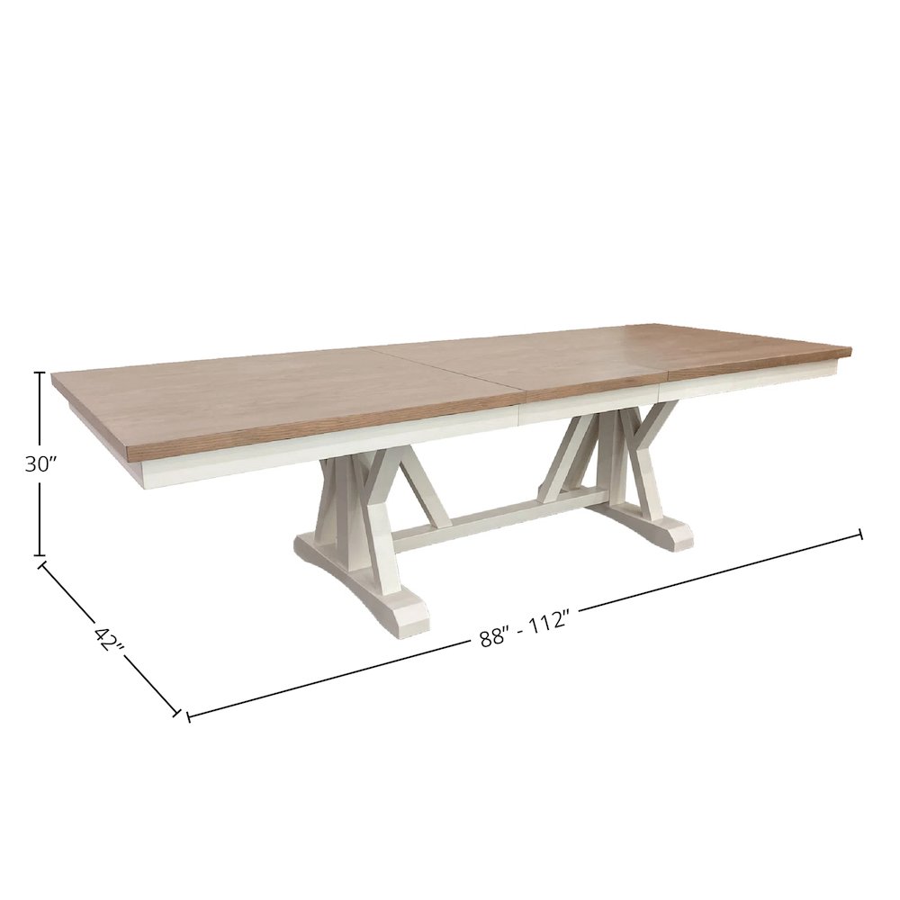 Modern Dining 88 In. Trestle Extendable Dining Table. Picture 20