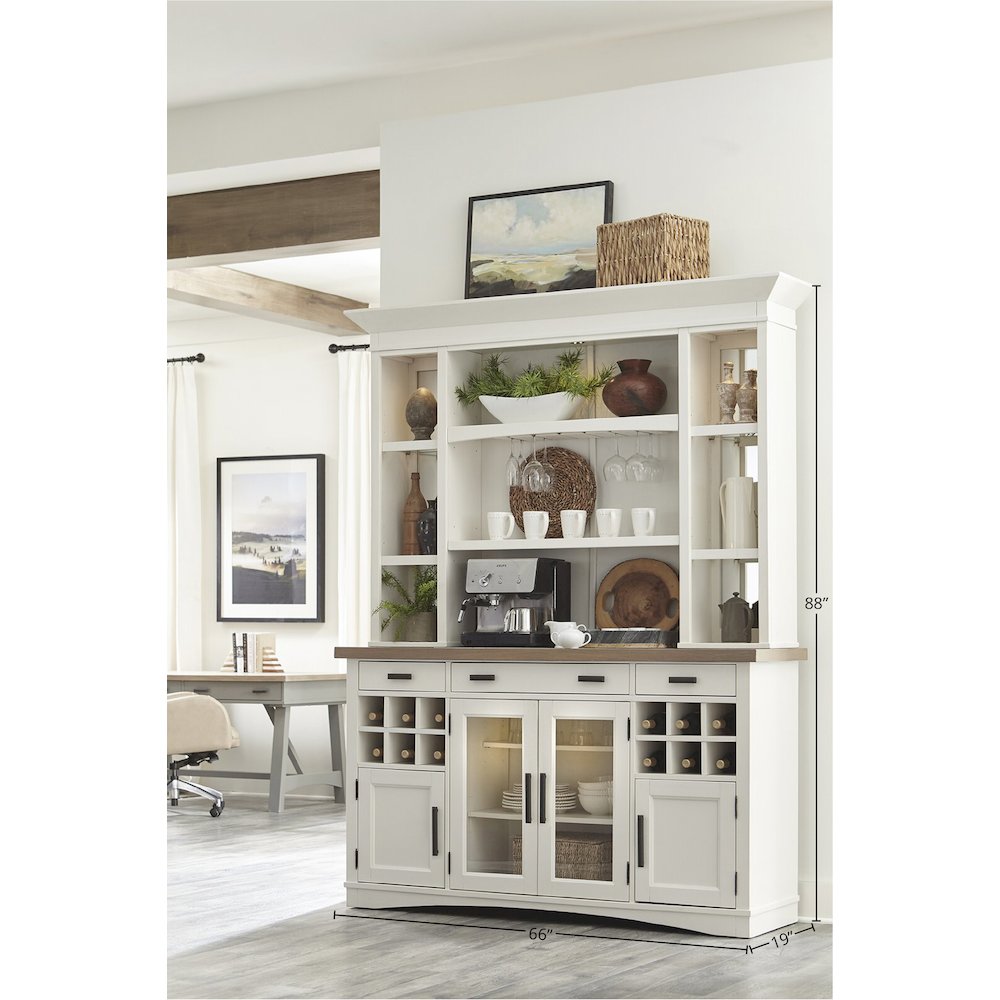 Modern Dining 69 In. Buffet and Hutch with Quartz Insert. Picture 8