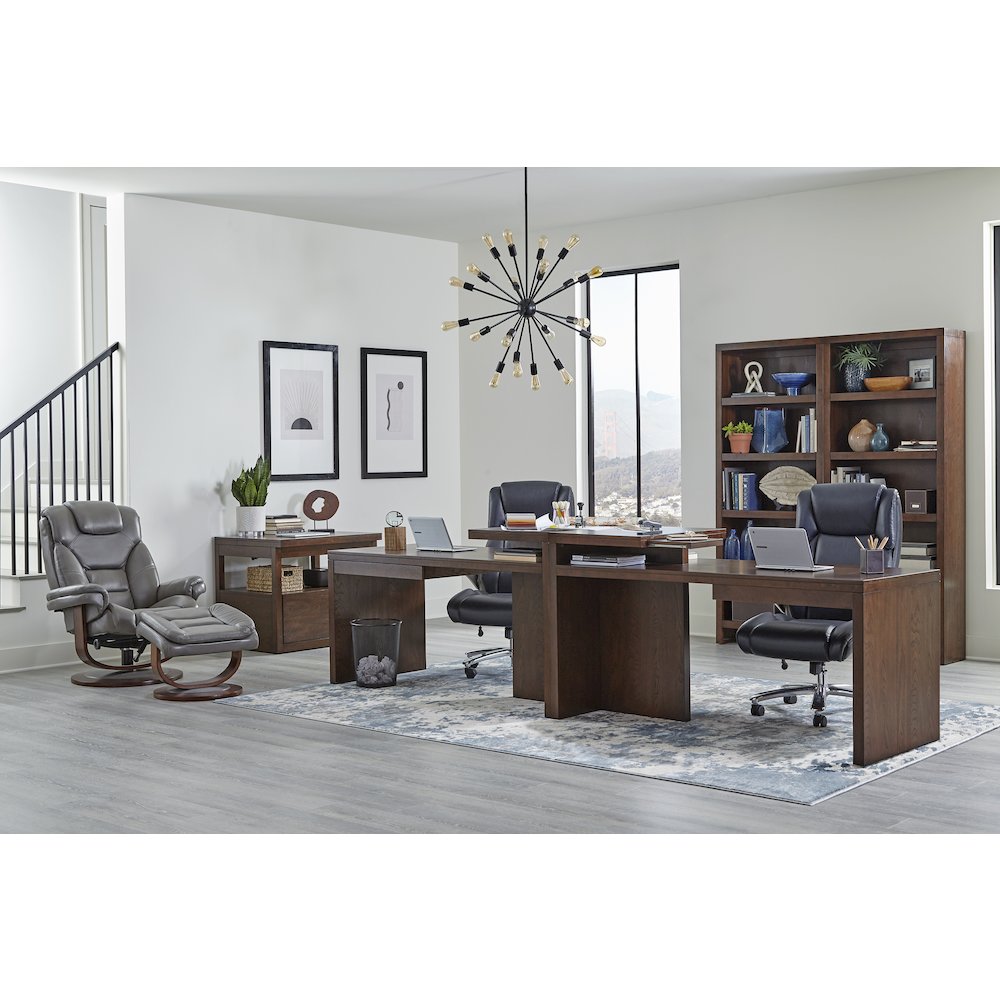 Monarch - Ice Manual Reclining Swivel Chair and Ottoman. Picture 11