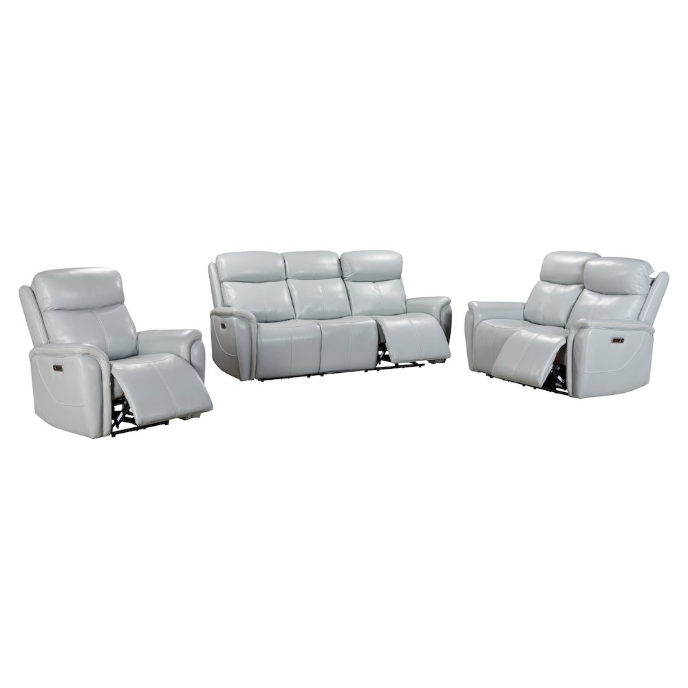 Cascade - Seamist Grey Power Reclining Sofa Loveseat and Recliner. Picture 1