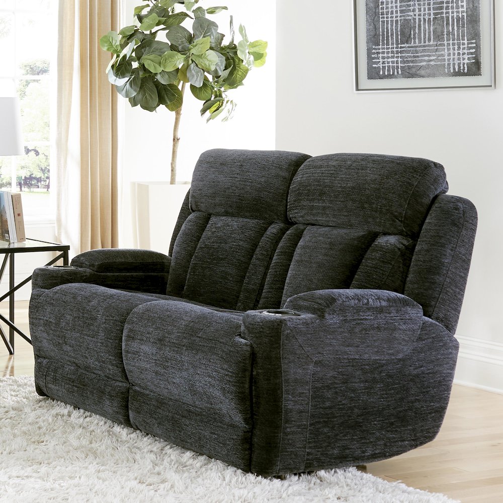 Dalton - Lucky Charcoal Power Reclining Sofa Loveseat and Recliner. Picture 13