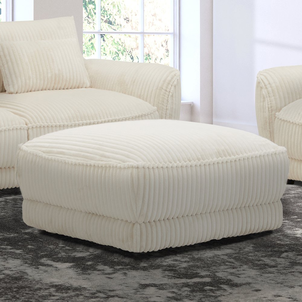 Utopia - Mega Ivory Ottoman with Casters. Picture 5