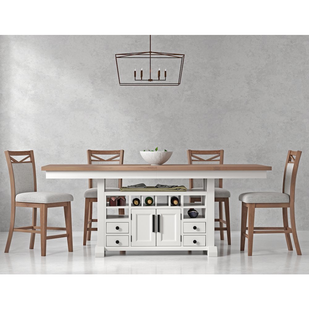 Modern Dining 72 In. Island Counter-Height Extendable Dining Table. Picture 15