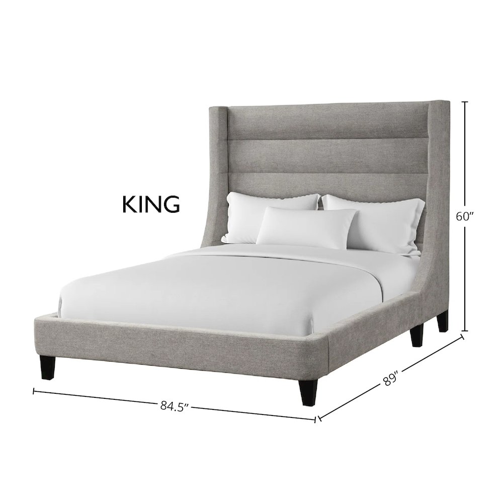 Jacob - Luxe Light Grey King Bed. Picture 4