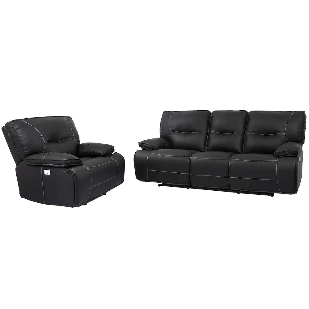 Spartacus - Black Power Reclining Sofa and Recliner. Picture 1