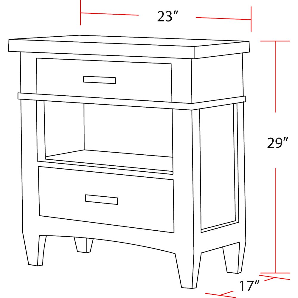 Modern Bedroom 2 Drawer Nightstand. Picture 7