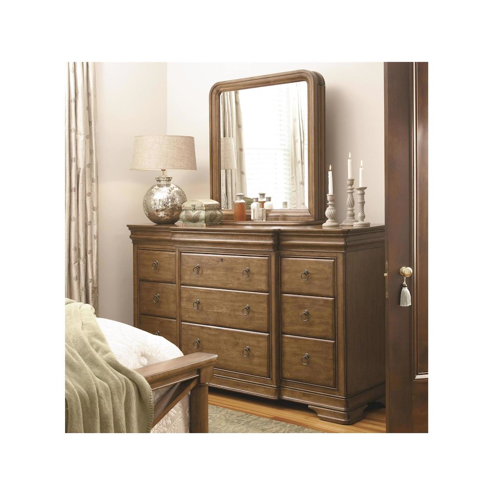 Vertical Storage Mirror In Cognac Color. Picture 2