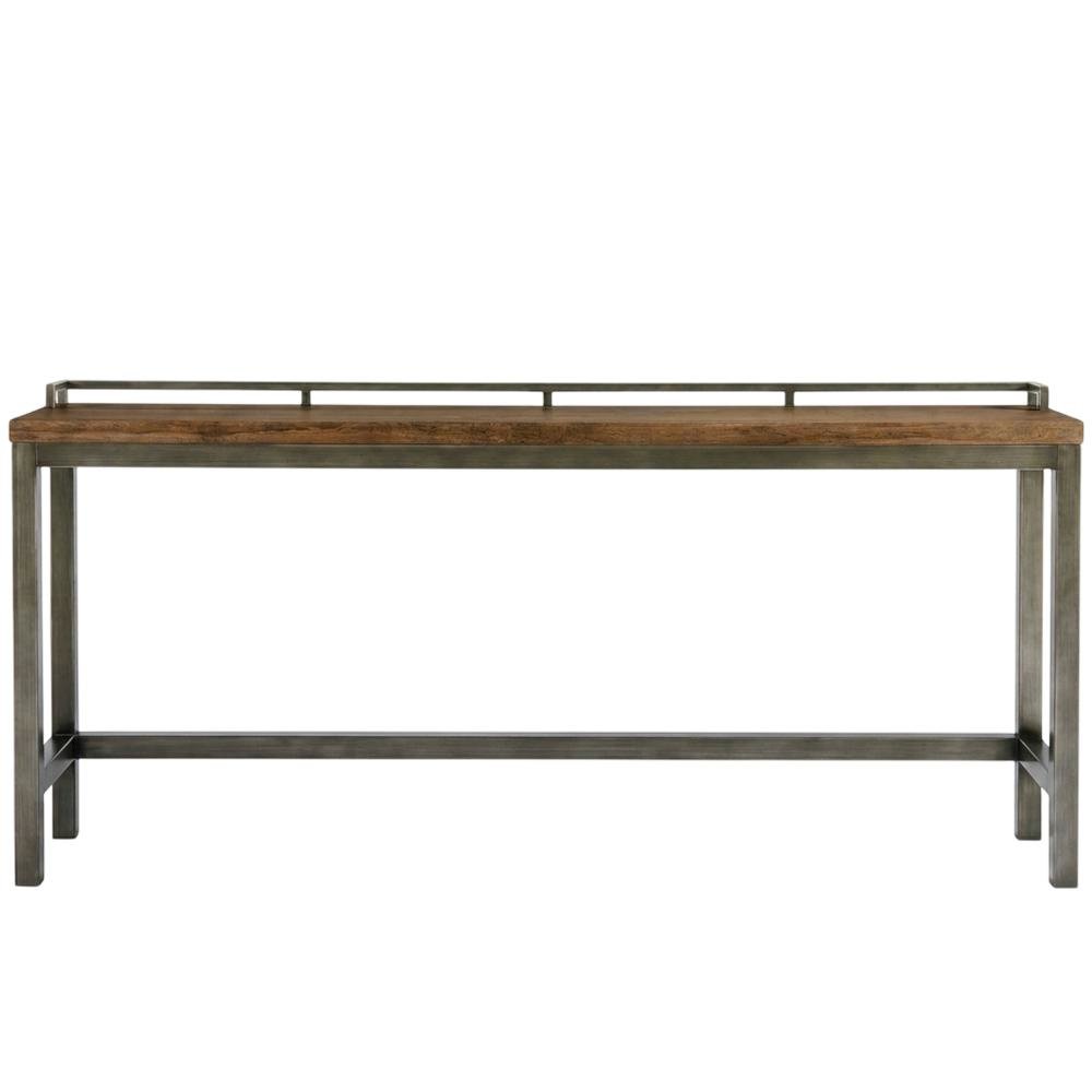 Gray Console Table with 3 Stools and Metal Frame for Living Room Use. Picture 4