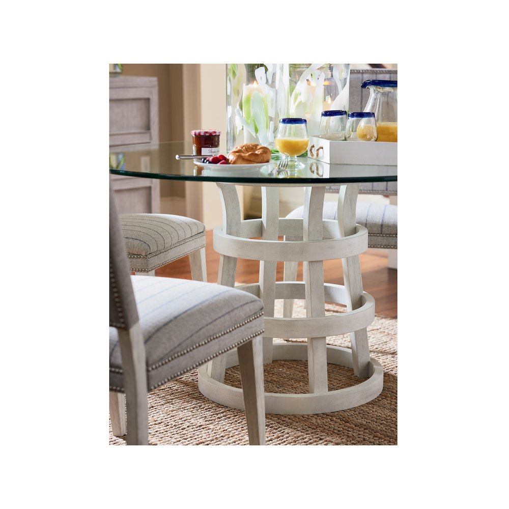 Round Glass Table 44" In Sandbar Color. Picture 5