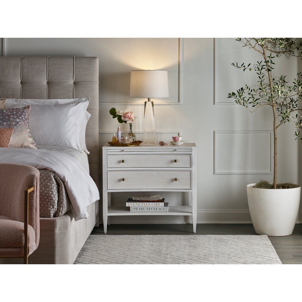 Chelsea Nightstand In Alabaster Color. Picture 1