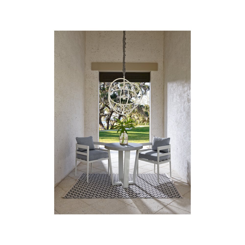 Sout Beach Dining Chair In Chalk Aluminum Color. Picture 7