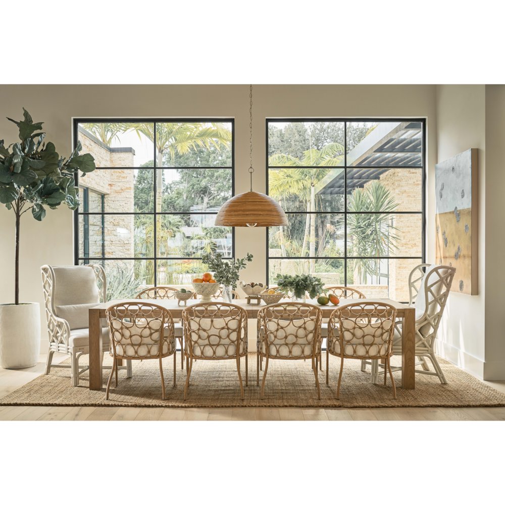 Santa Rosa Arm Chair In White Rattan Color. Picture 4