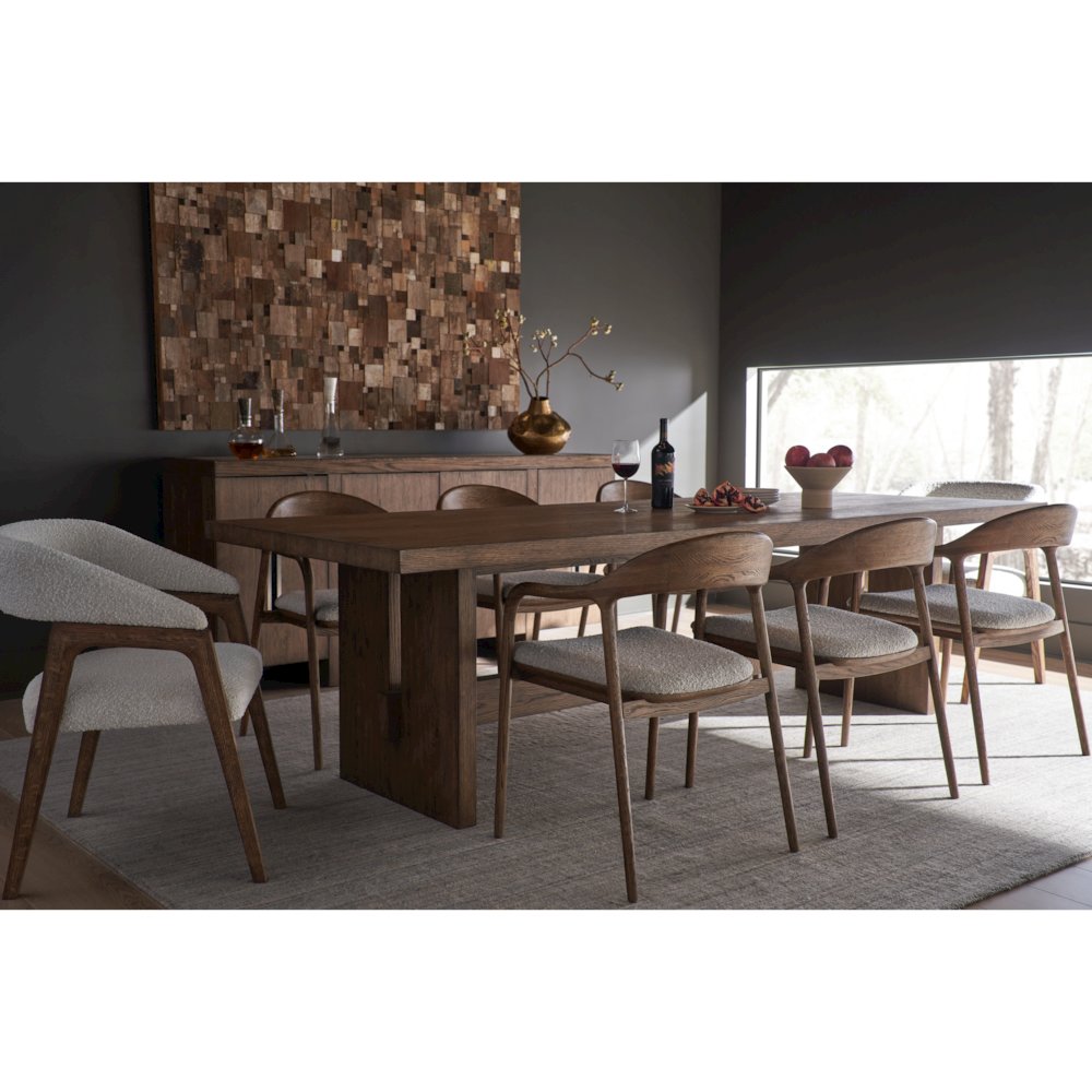 Eden Dining Table In Medium Brown Oak Color. Picture 6