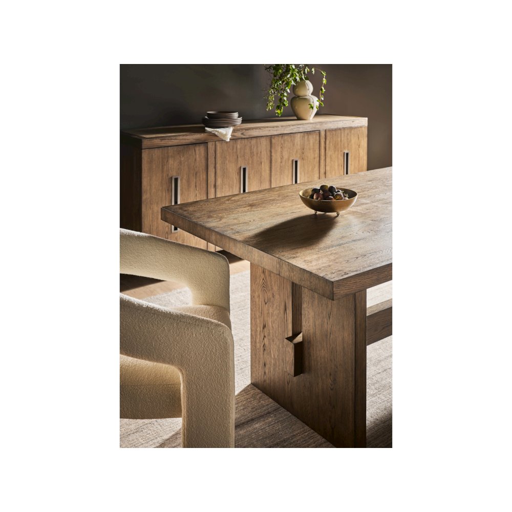 Eden Dining Table In Medium Brown Oak Color. Picture 4