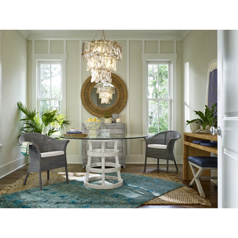 Round Glass Table 44" In Sandbar Color. Picture 3