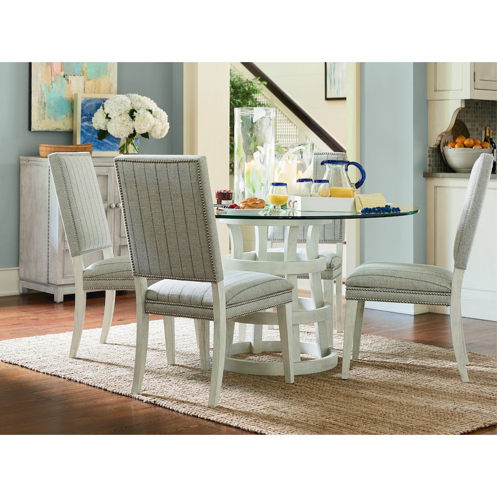 Round Glass Table 44" In Sandbar Color. Picture 6