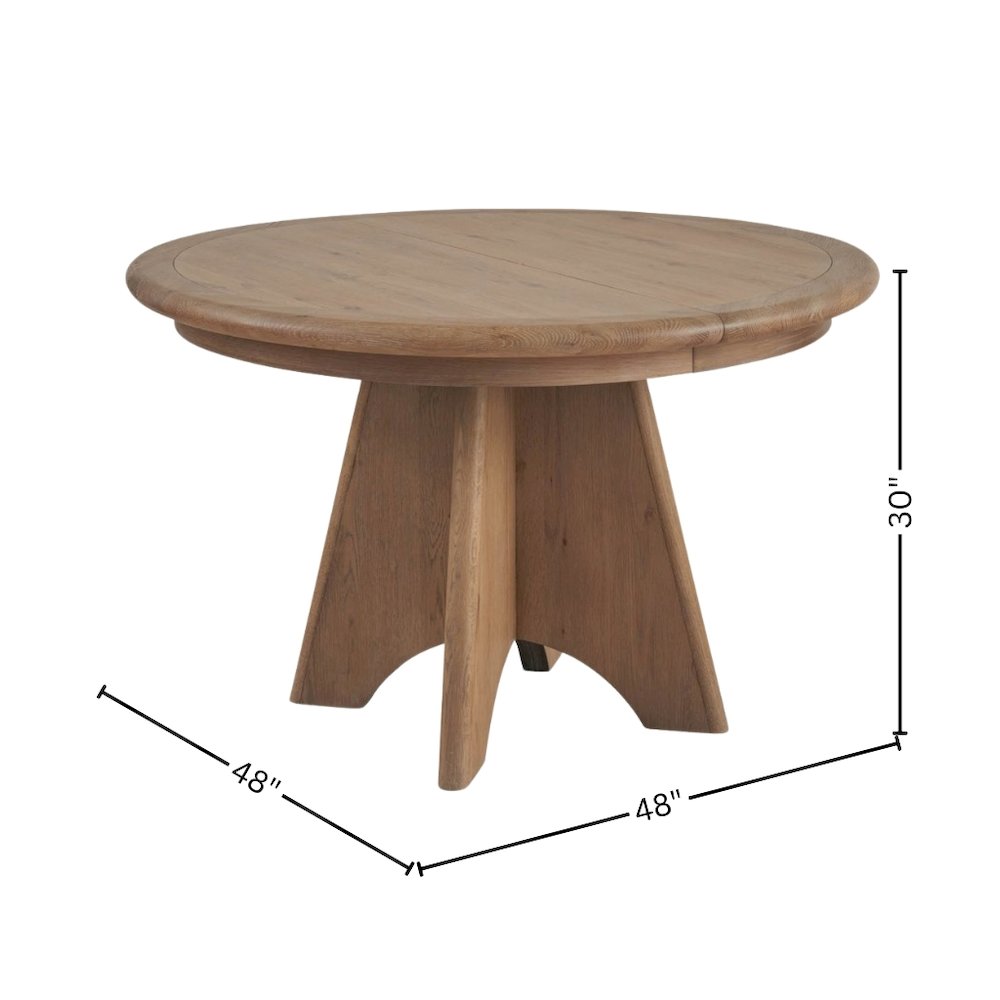 Brown Round Pedestal Dining Table With Oak Veneer Finish for 6. Picture 7