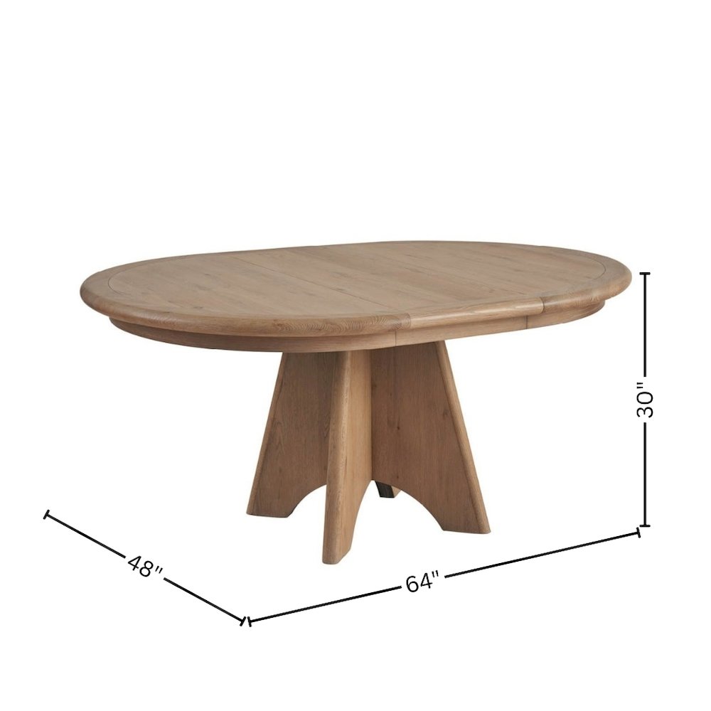 Brown Round Pedestal Dining Table With Oak Veneer Finish for 6. Picture 8