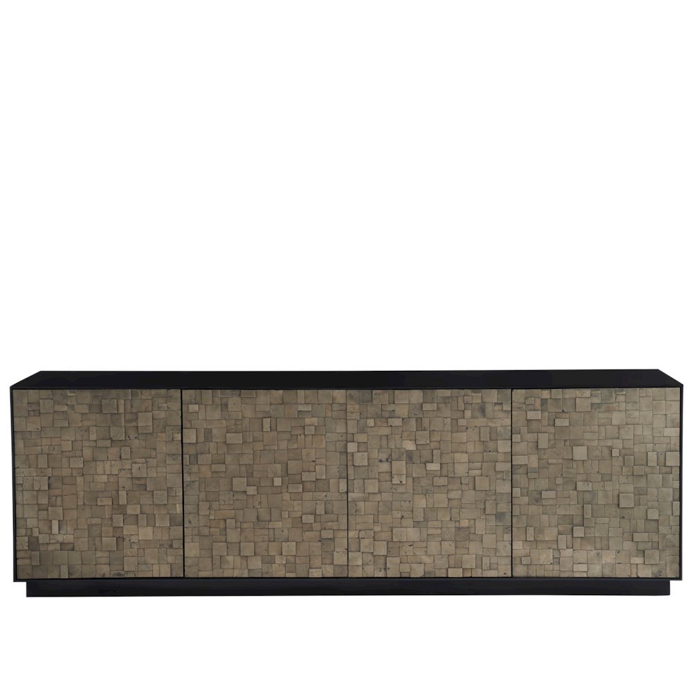 Matte Black and Pyrite Buffet Cabinet With Doors and Shelves. Picture 4